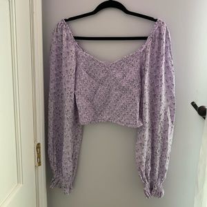 Hollister Size S smocked balloon sleeve blouse